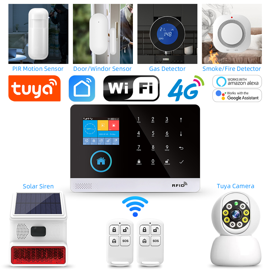 Smart Home Automation Kit - 4G GSM Wifi نظام إنذار منزلي