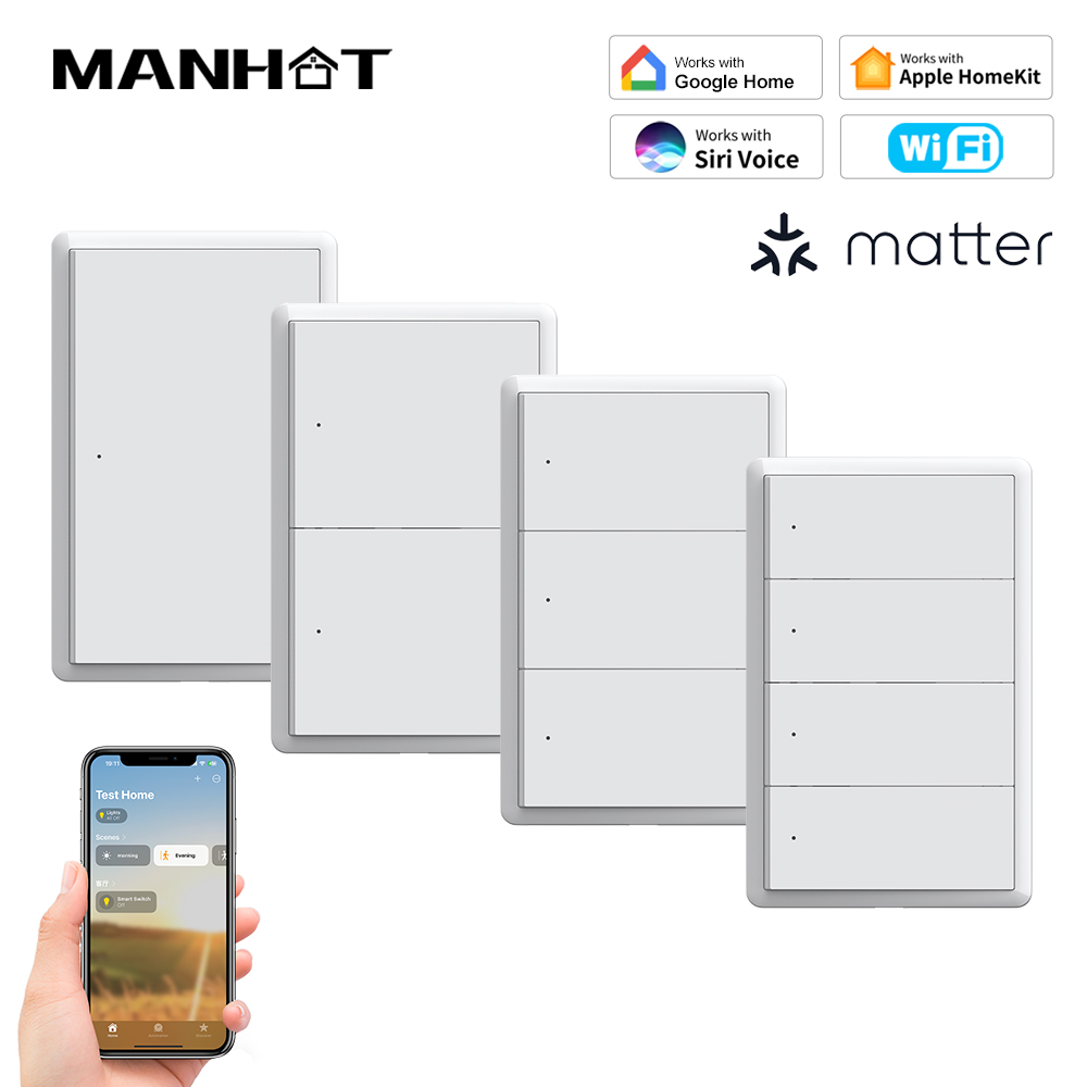 Smart Light Switch Wifi - مفتاح إضاءة ذكي من MANHOT يعمل