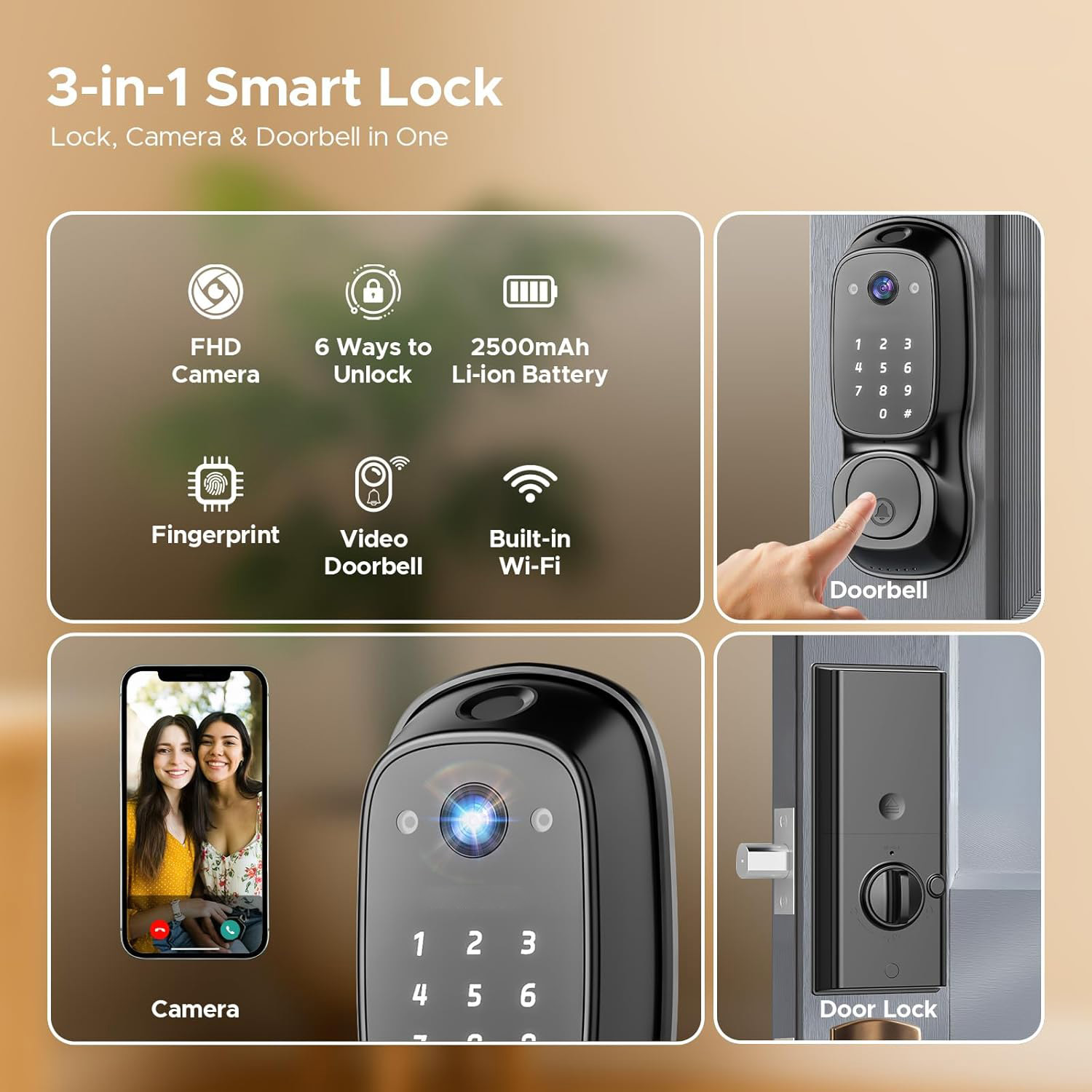 قفل باب ذكي بتقنية واي فاي من  - مراجعة Smart Door Lock Wifi وسعره