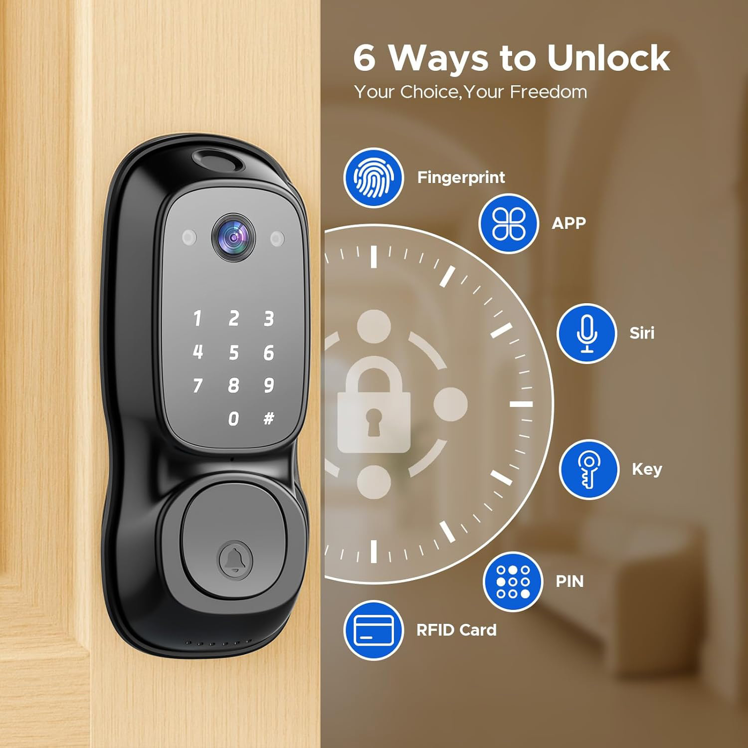 قفل باب ذكي بتقنية واي فاي من  - مراجعة Smart Door Lock Wifi وسعره