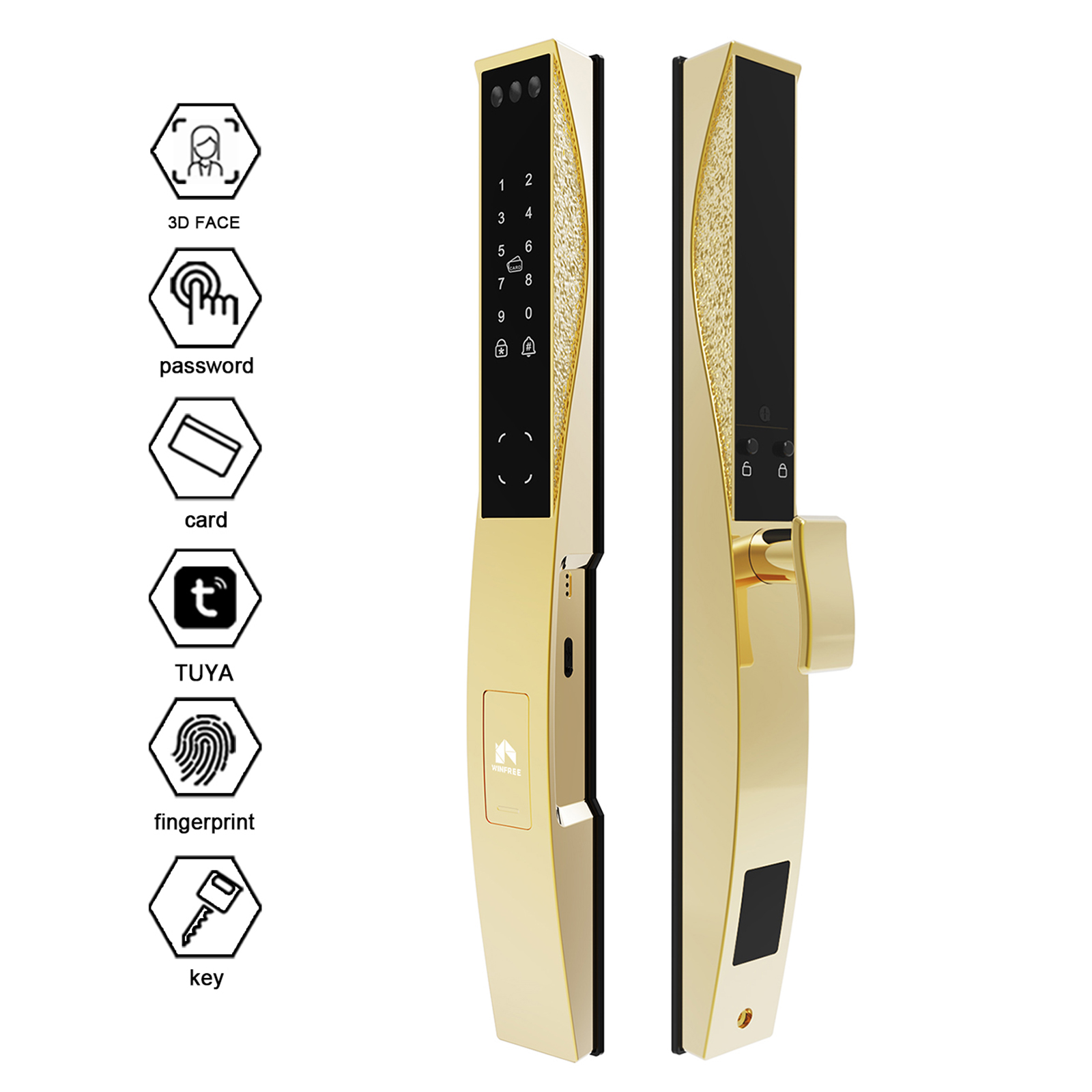 قفل باب ذكي رقمي نحيف من WINFR - مراجعة Smart Door Lock Wifi وسعره