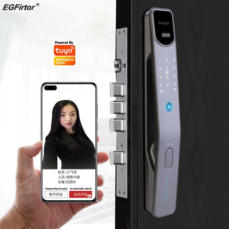 قفل باب ذكي إلكتروني ببصمة الإ - مراجعة Smart Door Lock Wifi وسعره
