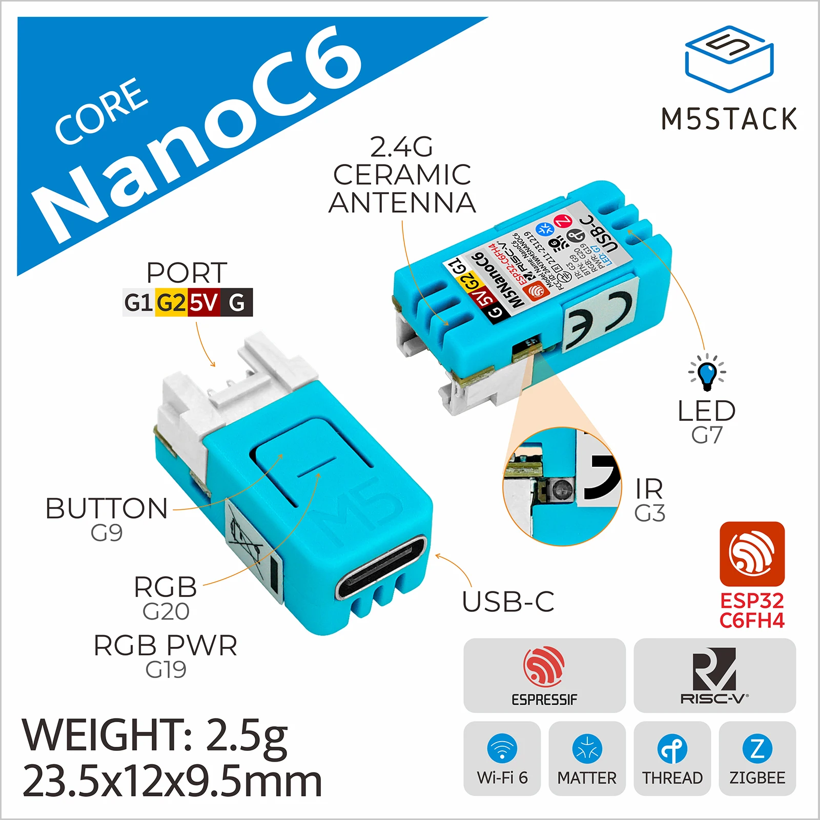 لوحة تطوير M5Stack NanoC6 ESP3 - مراجعة Esp32 Smart Home Kit وسعره