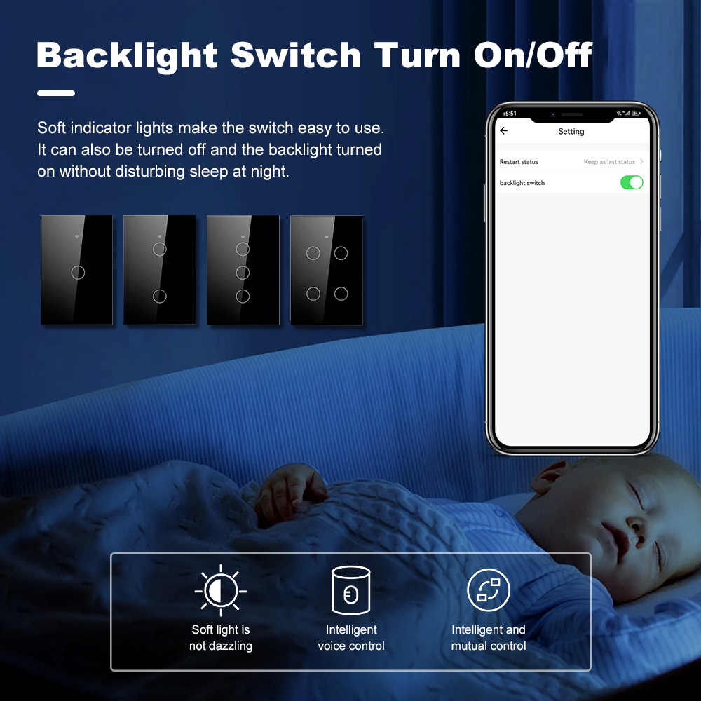 مفتاح إضاءة ذكي يعمل باللمس بت - مراجعة Smart Light Switch Wifi وسعره