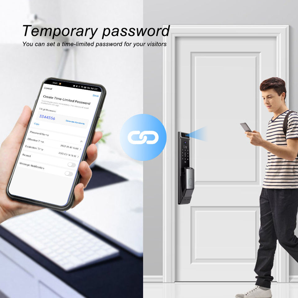 قفل باب ذكي بدون مفتاح مع كامي - مراجعة Smart Door Lock Wifi وسعره